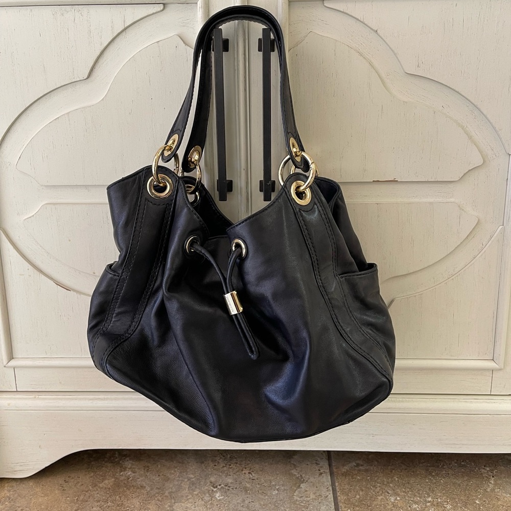 Michael Kors black leather bag